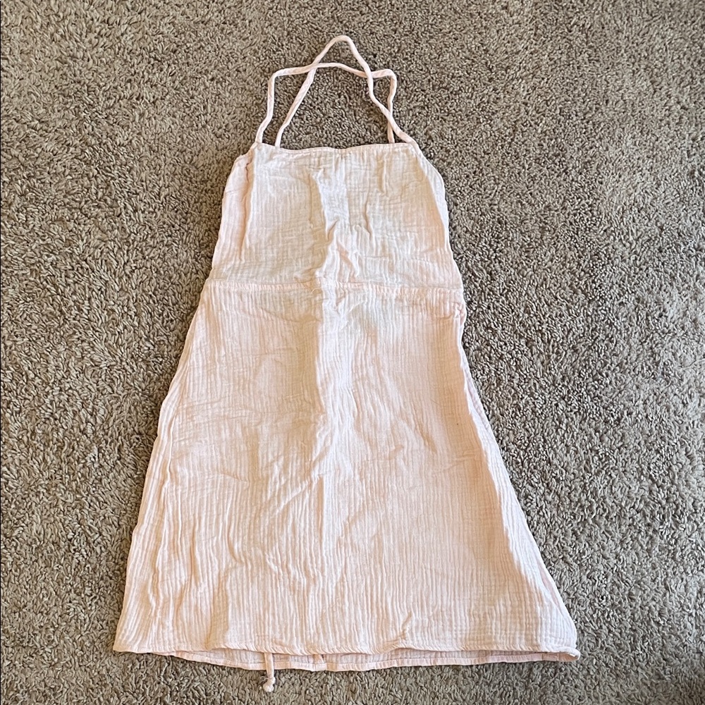 Forever 21 Pink Gauze Mini Dress with lace up back